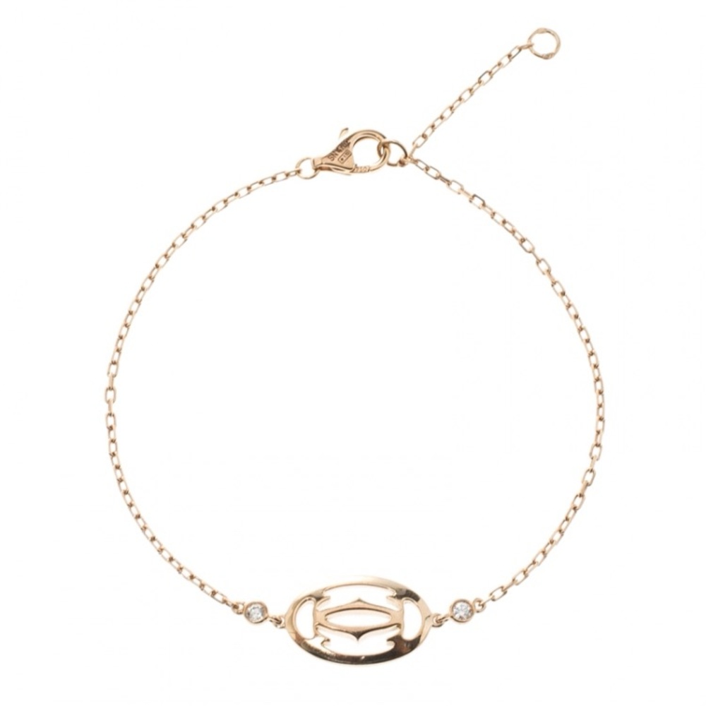 Cartier Double C de Cartier Diamond & 18k Rose Gold Logo Bracelet